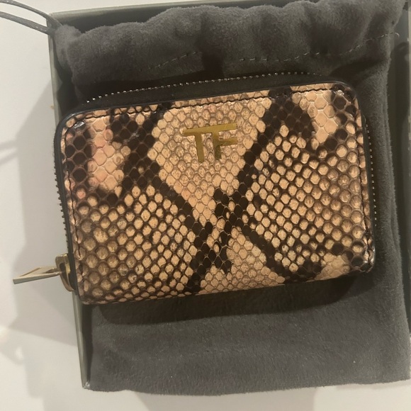 Tom Ford Python Mini Coin Purse Flesh + Black - Picture 1 of 10